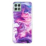 For Samsung Galaxy A22 5G IMD Marble Pattern TPU Phone Case(Red)