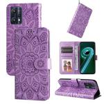 For OPPO Realme 9 Pro / 9 5G Embossed Sunflower Leather Phone Case(Purple)