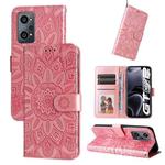 For OPPO Realme GT Neo2 Embossed Sunflower Leather Phone Case(Rose Gold)