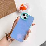 For iPhone 14 Plus Laser Crocodile Pattern Phone Case (Light Blue)