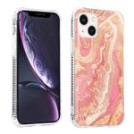 For iPhone 14 Sands Marble Double-sided IMD Pattern Phone Case (Pink)