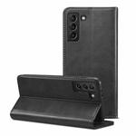For Samsung Galaxy S21 Ultra Calf Texture Horizontal Flip Leather Phone Case(Black)