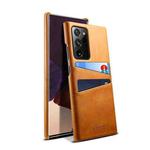For Samsung Galaxy Note20 Ultra Calf Texture Back Protective Phone Case with Card Slots(Khaki)