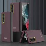 For Samsung Galaxy Z Fold4 GKK Ultra-thin Electroplating Lens Frame Phone Case(Brown)