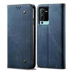 For vivo S15 Pro Denim Texture Casual Style Horizontal Flip Leather Case(Blue)