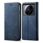 For Xiaomi 12S Ultra Denim Texture Casual Style Horizontal Flip Leather Case(Blue)