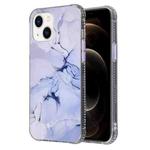 For iPhone 14 Plus Coloured Glaze Marble TPU + PC Phone Case (White)