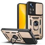 For Xiaomi 12 Lite Sliding Camera Design TPU + PC Phone Case(Gold)