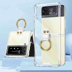 For Samsung Galaxy Z Flip4 GKK Airbag Protective Phone Case with Ring(Transparent)