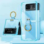 For Samsung Galaxy Z Flip4 GKK Airbag Protective Phone Case with Ring(Blue)