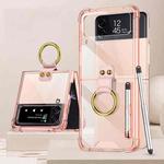 For Samsung Galaxy Z Flip4 GKK Airbag Protective Phone Case with Ring & Pen(Pink)