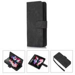For Samsung Galaxy Z Fold4 Horizontal Flip Leather Phone Case with Pen Slot(Black)