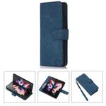 For Samsung Galaxy Z Fold4 Horizontal Flip Leather Phone Case with Pen Slot(Blue)
