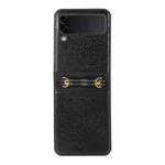 For Samsung Galaxy Z Flip4 Mandala Embossing Fold Leather Phone Case(Black)