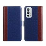 For OnePlus 9RT 5G Ostrich Texture Flip Leather Phone Case(Blue)