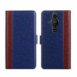 For Sony Xperia Pro-I Ostrich Texture Flip Leather Phone Case(Blue)