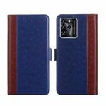 For ZTE Blabe V30 Ostrich Texture Flip Leather Phone Case(Blue)
