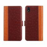 For ZTE Blade L210 Ostrich Texture Flip Leather Phone Case(Brown)