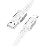hoco X85 3A USB to USB-C / Type-C Strength Charging Data Cable，Length：1m(White)