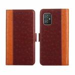For Asus Zenfone 8 ZS590KS Ostrich Texture Flip Leather Phone Case(Brown)
