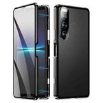 For Sony Xperia 10 IV HD Magnetic Metal Tempered Glass Phone Case(Black)
