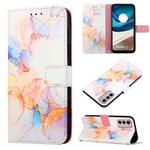 For Motorola Moto G42 PT003 Marble Pattern Flip Leather Phone Case(LS004)