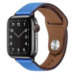 PU Leather Black Buckle Watch Band For Apple Watch Ultra 49mm / Series 8&7 45mm / SE 2&6&SE&5&4 44mm / 3&2&1 42mm(Blue)