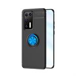 For Huawei P40 Lenuo Shockproof TPU Protective Case with Invisible Holder(Black + Blue)