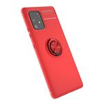 For Galaxy A91 Lenuo Shockproof TPU Protective Case with Invisible Holder(Red)
