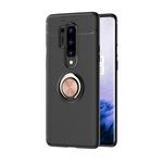 For OnePlus 8 Pro Lenuo Shockproof TPU Protective Case with Invisible Holder(Black + Rose Gold)