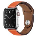 PU Leather Silver Buckle Watch Band For Apple Watch Series 8&7 41mm / SE 2&6&SE&5&4 40mm / 3&2&1 38mm(Orange)