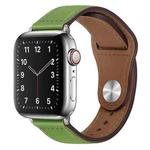 PU Leather Silver Buckle Watch Band For Apple Watch Series 8&7 41mm / SE 2&6&SE&5&4 40mm / 3&2&1 38mm(Green)