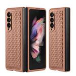 For Samsung Galaxy Z Fold3 5G DUX DUCIS Venice Series Shockproof Genuine Leather Phone Case(Brown)