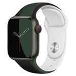 Painted Silicone Watch Band For Apple Watch Series 7 45mm / 6&SE&5&4 44mm / 3&2&1 42mm(Black Green)