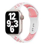 Double Nail Small Waist Watch Band For Apple Watch Ultra 49mm / Series 8&7 45mm / SE 2&6&SE&5&4 44mm / 3&2&1 42mm(White Pink)