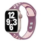 Double Nail Small Waist Watch Band For Apple Watch Series 8&7 41mm / SE 2&6&SE&5&4 40mm / 3&2&1 38mm(Purple Pink)
