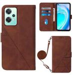 For OnePlus Nord CE 2 Lite 5G Crossbody 3D Embossed Flip Leather Phone Case(Brown)