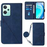 For OnePlus Nord CE 2 Lite 5G Crossbody 3D Embossed Flip Leather Phone Case(Blue)