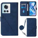 For OnePlus Ace 5G Crossbody 3D Embossed Flip Leather Phone Case(Blue)