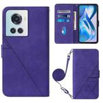 For OnePlus Ace 5G Crossbody 3D Embossed Flip Leather Phone Case(Purple)