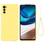 For Motorola Moto G42 Pure Color Liquid Silicone Shockproof Phone Case(Yellow)