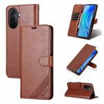 For Huawei Enjoy 50/Nova Y70/Nova Y70 Plus AZNS Sheepskin Texture Flip Leather Phone Case(Brown)
