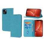 For iPhone 14 Plus Woven Texture Leather Case (Blue)