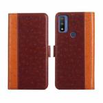For Motorola Moto G Pure Ostrich Texture Flip Leather Phone Case(Brown)