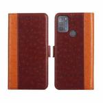 For Motorola Moto G50 Ostrich Texture Flip Leather Phone Case(Brown)