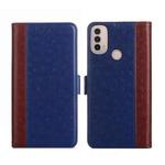 For Motorola Moto E40 Ostrich Texture Flip Leather Phone Case(Blue)