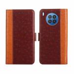 For Huawei nova 8i Ostrich Texture Flip Leather Phone Case(Brown)