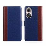 For Honor 50 Pro Ostrich Texture Flip Leather Phone Case(Blue)