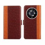 For Honor Magic3 Pro Ostrich Texture Flip Leather Phone Case(Brown)