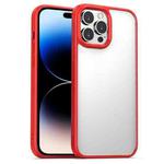 For iPhone 14 Pro Max Clear Acrylic + TPU Phone Case (Red)